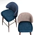 Elegant Canyon Bar Chair: Velvet Upholstery, Walnut Legs 3D model small image 2