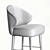 Elegant Canyon Bar Chair: Velvet Upholstery, Walnut Legs 3D model small image 3