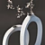 Brass Ring Vases: Elegant Home Decor 3D model small image 3