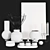 Glass Decor Set: Box, Candleholder, Vase 3D model small image 2