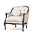 Luxurious Leather Claude Armchair 3D model small image 2