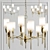 Elegant Brass and White Chandelier 3D model small image 1