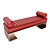 Kimani Red Leather Bench: Sleek Elegance 3D model small image 2