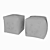 Cowhide Cube Pouf by La Redoute 3D model small image 2