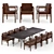 Elegant Presley Dining Table 3D model small image 1