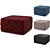 Luxury Ottoman - Black, Brown Leather & Blue, Cherry Velvet - 3dsmax, Vray, Corona - Inch Dimensions 3D model small image 1