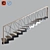 Sleek Steel Staircase Design 3D model small image 1