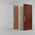 Sleek Stainless Steel Sliding Wooden Door 3D model small image 1