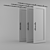 Sleek Stainless Steel Sliding Wooden Door 3D model small image 2