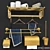 Antique Bronze Bathroom Set 3D model small image 1