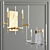 Bari 2-Light Wall Sconce: Sleek Metal and Glass Design 3D model small image 1