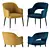 Elegant Gray & Tony Chair 3D model small image 1