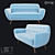 Stylish Wood and Fabric Sofa 3D model small image 1