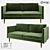Modern Wood and Fabric Sofa 3D model small image 1