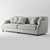 Elegant Dove Grey Velvet Sofa 3D model small image 1
