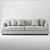 Elegant Dove Grey Velvet Sofa 3D model small image 2