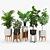 Arches Standing Planters - Stylish Mid-Century Black 3D model small image 1