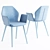 Elegant Ava Armchair in Heather Grey 3D model small image 1