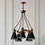 Elegant 5-Light Wagon Chandelier 3D model small image 2