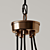 Elegant 5-Light Wagon Chandelier 3D model small image 3