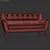 Stylish Odin 3 Seater Sofa 3D model small image 3