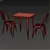 Modern Mccullen 3 Piece Dining Set 3D model small image 3