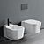 Modern Wall-Hung Cubika Toilet & Bidet 3D model small image 1