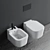 Modern Wall-Hung Cubika Toilet & Bidet 3D model small image 2