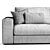 Sleek Grande Plain Sofa 3D model small image 3