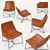 Sleek Leather Lounge Chair 3D model small image 3