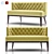 Contemporary Grayson Tufted Settee 3D model small image 1