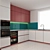 Complete Kitchen Set with Gas Cooktop, Oven, Microwave, Sink, Mixer, Extractor and Wine Cabinet 3D model small image 2