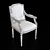 Elegant Walnut Head Table Chairs 3D model small image 2