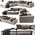 NobleRealm 2-Seater Sofa: Handcrafted Elegance 3D model small image 1