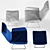 Sleek and Comfortable Amelie Lounge Chair 3D model small image 3