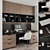Modern Black Wood Home Office 3D model small image 1