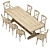 Restoration Hardware Salvaged Table with Madeleine Chairs 3D model small image 2