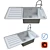BLANCO ANDANO XL 6 S-IF: Stainless Steel XL Sink (50x100 cm) 3D model small image 2