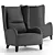 Elegant Marlene Armchair 3D model small image 1