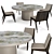 Elegant RE Table + La Chair Set 3D model small image 1