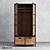 Vintage Pine Wardrobe with Metal Frame 3D model small image 3