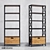 Moonzana OM Rack Factoria: Rustic Pine & Metal 199cm 3D model small image 1