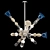 Elegant Perseus Glass Chandelier 3D model small image 1