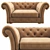 Cranbrook Chesterfield Loveseat: Classic Elegance for Your Home 3D model small image 1