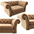 Cranbrook Chesterfield Loveseat: Classic Elegance for Your Home 3D model small image 2
