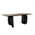 Sleek Curl Design Dining Table 3D model small image 1