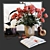 Elegant Rose Decor Set 3D model small image 1