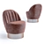 Cherry Brown Velvet Armchair: Art Deco Style 3D model small image 1