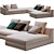 Minotti Hamilton Modulo Sofa: Stylishly Versatile Seating Solution 3D model small image 1