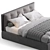 Modern Sleek Jesse Bed 3D model small image 2